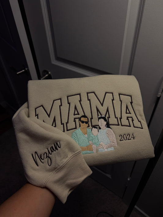 Personalized Portrait Embroidered Sweatshirt