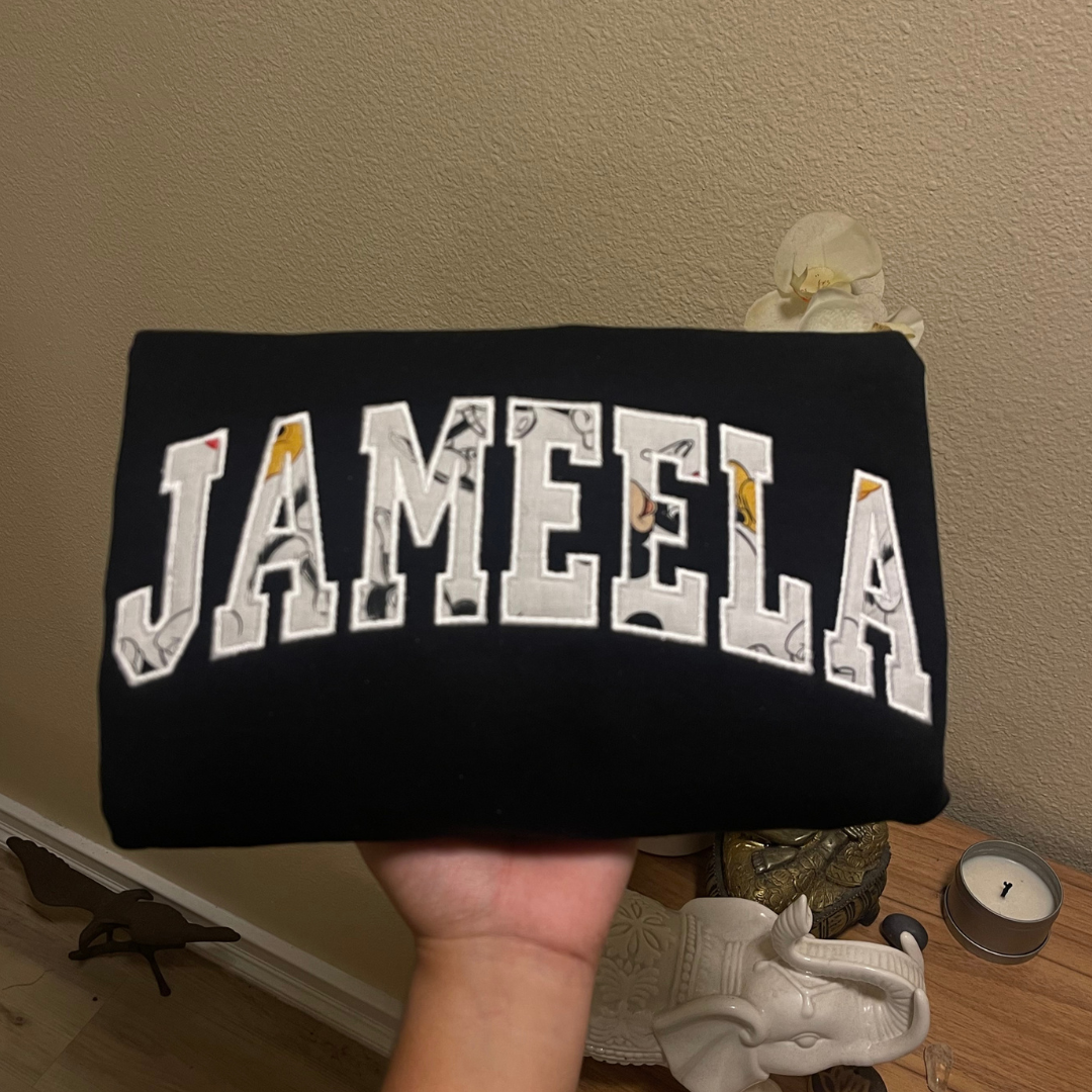Embroidered Applique Name Sweatshirt